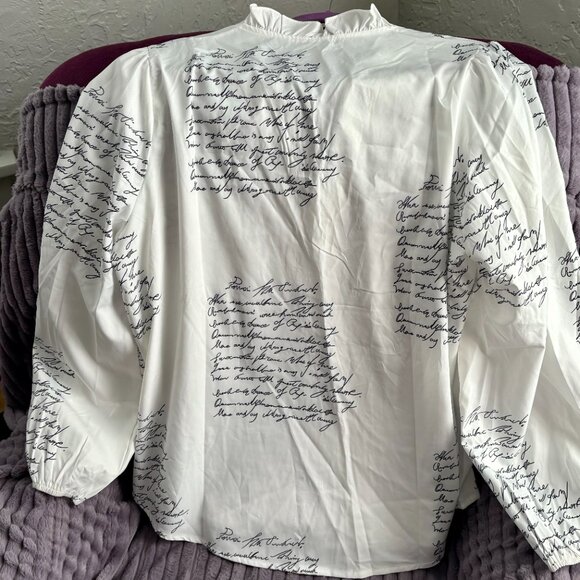 Hawalili 3XL print script blouse - Picture 3 of 4